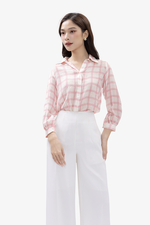 Quần trắng ống suông lưng cao