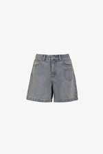 Quần đùi jeans ống rộng phối túi
