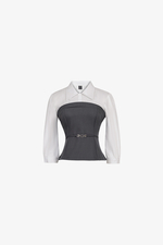 Áo peplum công sở nữ phối tay dài