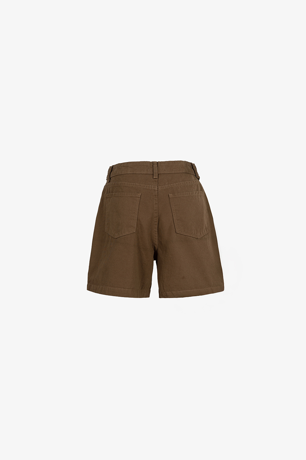 Quần đùi kaki lưng cao màu nâu có túi