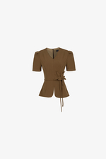 Áo peplum công sở nhấn eo đính hoa