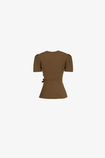 Áo peplum công sở nhấn eo đính hoa