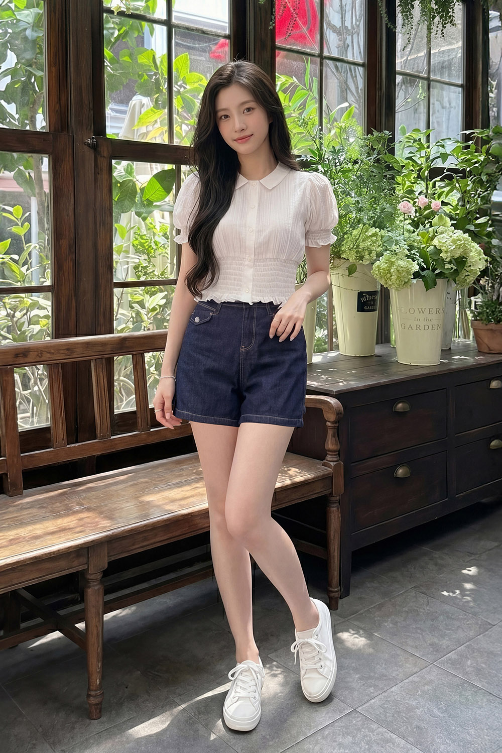 Áo kiểu tay phồng bo chun eo