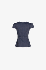 Áo kiểu công sở nữ cotton denim